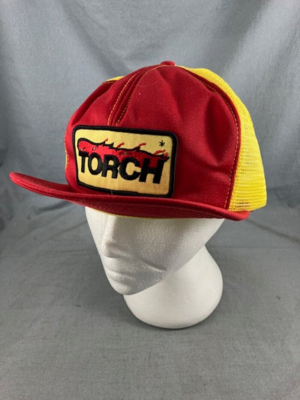 Vtg 70s Torch Ball Cap Trucker Hat Farmer